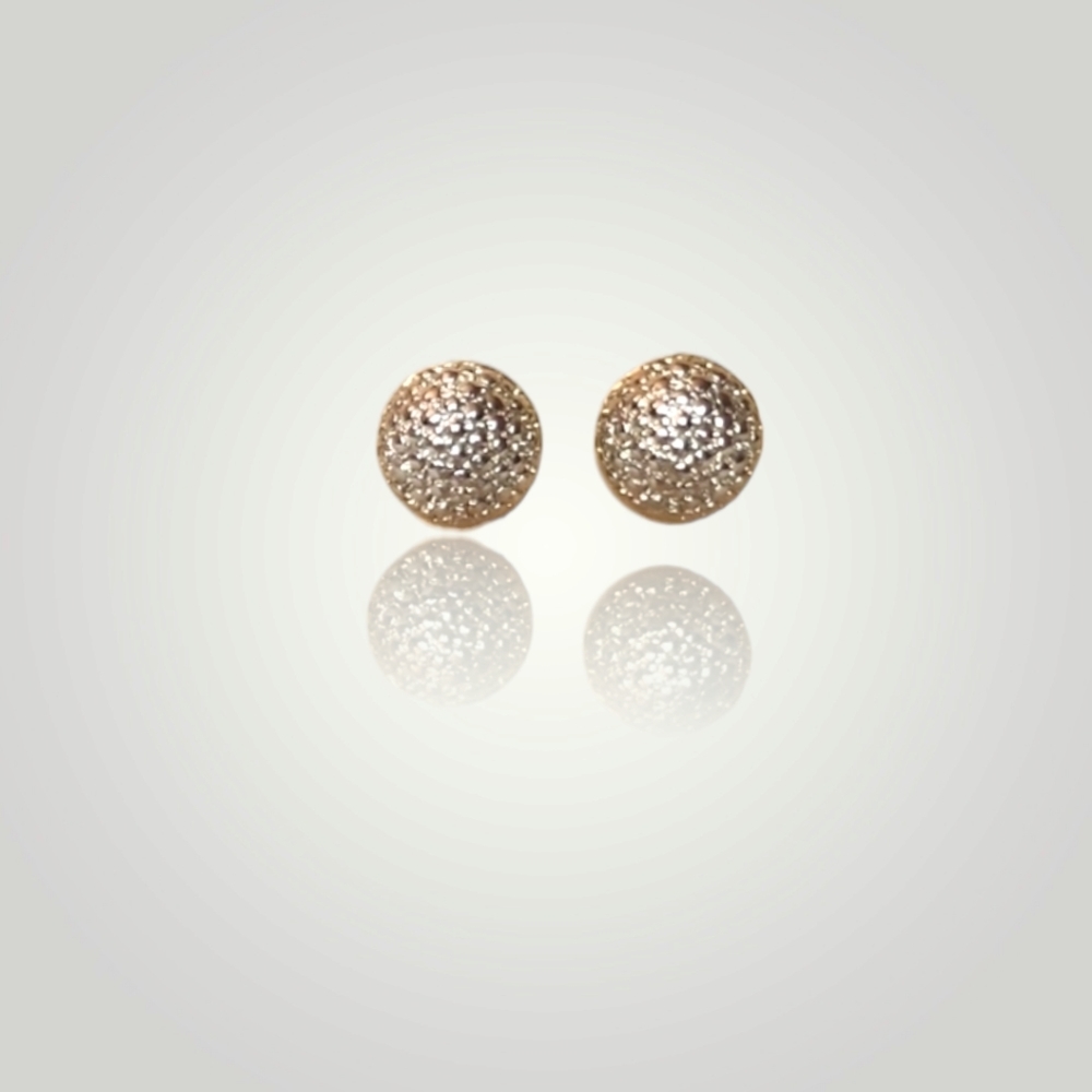 3 for $15-Round "Bubbled" Silver Studded Earrings.